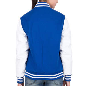Tùy Chỉnh Thư vá Sọc Cắt Cao Đẳng Bóng Chày Varsity Áo Khoác Bông Letterman Phụ Nữ Của Áo Khoác - Product Image 3