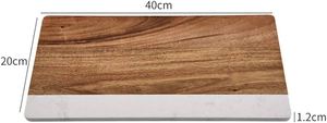 Versatile and Elegant Look Color-<b>block</b> Egg-<b>Shaped</b> Wood & Marble Chopping Board Simple and Classic Design Available at Low Cost - Product Image 6