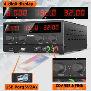 Fuente de alimentación regulada de CC portátil de laboratorio NICE-POWER 32V 6A fuente de alimentación conmutada de mantenimiento ajustable - Product Image 4