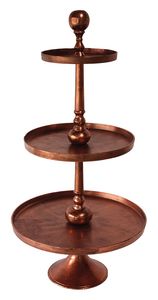 Présentoir à gâteau en aluminium plaqué or Support à gâteau de luxe fait à la main de haute qualité Support à gâteau décoratif en métal à dessus rond - Product Image 5
