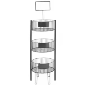 New Quality Metal Iron Wire <b>Basket</b> With 3 Tier Black Finished <b>Round</b> Shape for Tabletop Living Room Storage <b>Baskets</b> - Product Image 2