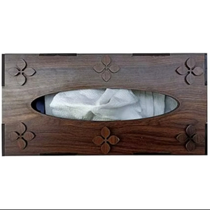 Caja de pañuelos de madera para mesa de oficina con acabado liso Caja de pañuelos de madera de Estilo Vintage para decoración de coche de oficina en casa a precio barato - Product Image 1