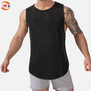 Gilet de fitness sans manches pour hommes, couleur unie, débardeur de gymnastique en coton, design tricoté décontracté - Product Image 3