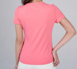 100% polyester t-shirt femmes personnalisé petit Logo broderie forme fixe quantité minimale de commande bas et meilleur prix fabriqué au Vietnam - Product Image 2