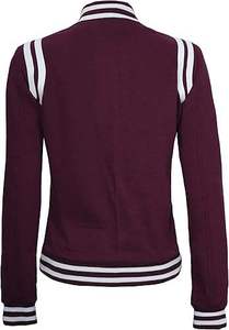 Veste universitaire sur mesure pour femmes, style baseball, lettres de l'école secondaire, OEM, satin uni, polyester teint, coupe-vent - Product Image 3