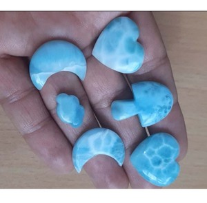 ลาบราดอไรต์ธรรมชาติทรงดาวแบบคาโบชอง สีฟ้าประกาย สำหรับทำเครื่องประดับ ขายส่ง - Product Image 3
