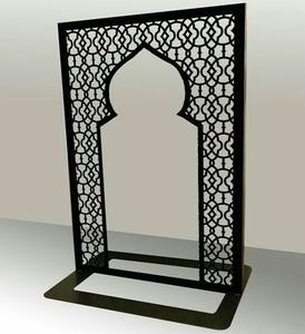Arche de mosquée en bois rouge en gros pour le Ramadan, écran de séparation en bois islamique sur pied, décoration de la maison pour l'Aïd Moubarak - Product Image 6