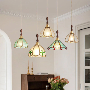 <span class=keywords><strong>Lampe</strong></span> suspendue <span class=keywords><strong>Tiffany</strong></span> pour îlot de cuisine, salle à manger, style Japandi, en laiton massif, verre teinté, <span class=keywords><strong>lampe</strong></span> suspendue florale <span class=keywords><strong>Tiffany</strong></span> d'intérieur - Product Image 5