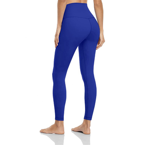 Best Selling Women's High Waist Elastic Waist Solid Fitness Yoga <b>Leggings</b> <b>Ankle</b>-<b>Length</b> Durable Polyester Spandex Seamless High - Product Image 1