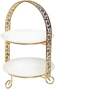 MS INC – support à gâteau en métal doré pour fête d'anniversaire, présentoir à gâteau, assiette à Dessert pour fête à domicile - Product Image 3