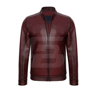 แจ็กเก็ตหนังสำหรับผู้ชายใส่ด้านนอกแจ็กเก็ตแฟชั่นหนังผลิตตามสั่ง - Product Image 1