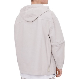 Nueva ropa de calle elegante 100% algodón detalles desmontables unisex personalizado 2 piezas conjunto de chándal de gran tamaño para hombres - Product Image 4
