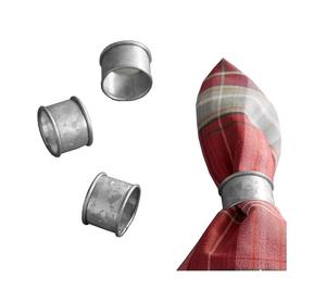 Rond de serviette galvanisé Rond de serviette en métal fini oxydé pour décoration de table - Product Image 1