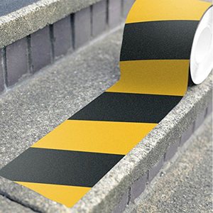 Cinta Antideslizante en Rollo, Negra con Rayas Amarillas, Cinta Adhesiva de Seguridad para Pisos y Escaleras, Señalización de Advertencia - Product Image 6
