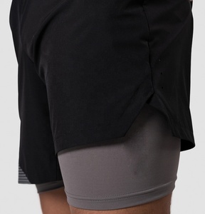 Pantalones cortos de lino 100% transpirables ligeros lisos personalizados para hombres - Product Image 5