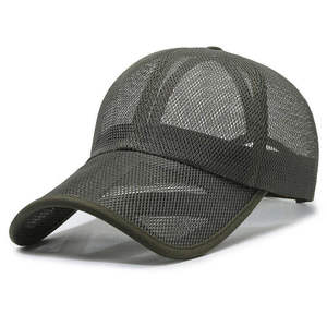 Sombrero de béisbol de hombre con agujero de corte láser y logotipo bordado personalizado sombrero de camionero de 6 paneles de malla trasera impermeable de verano - Product Image 4