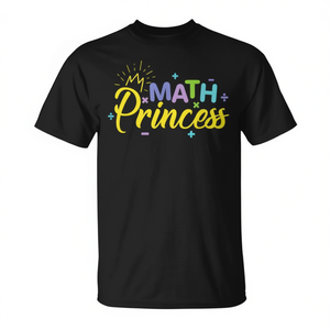 Maglietta Math Princess per ragazze, abbigliamento scolastico per bambini, design divertente - Product Image 1