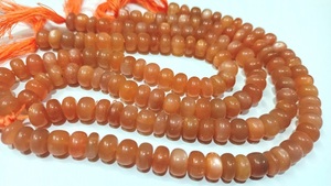 Natural Peach <b>Moonstone</b> Beads for Jewelry Making 6-8mm Rondelle Shape Smooth Plain 8 Inches Long Strands for <b>Bracelets</b> - Product Image 3
