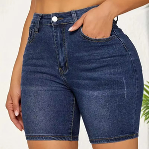 กางเกงยีนส์ขาสั้นสีสันสดใสหลากหลายแบบ ปี 2025 กางเกงยีนส์ขาสั้นขาดๆ สำหรับผู้หญิง กางเกงยีนส์ทรงดินสอเซ็กซี่สำหรับผู้หญิง บริการ OEM - Product Image 1