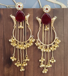 Moissanite Polki Kashmiri <b>Earrings</b> Luxury Indian Traditional <b>Long</b> <b>Earrings</b> Bridal Wedding & Party Wear Designer Dangler <b>Earrings</b> - Product Image 6