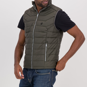 Vente en gros de gilet bouffant en laine sans manches pour hommes avec logo personnalisé veste hiver col montant accessoire d'hiver décontracté avec logo personnalisé - Product Image 2