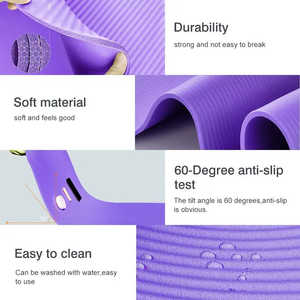 Tapete de Yoga Hodiax de 6.5mm, Antidesgarro, Antideslizante, Rectangular, para Fitness, Pilates, con Bolsa de Transporte - Product Image 4