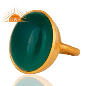 แหวนพลอยโอนิกซ์ชุบทอง18K สีเขียวธรรมชาติแหวนวางซ้อนกันได้เครื่องประดับดีสำหรับผู้หญิงของขวัญสำหรับผู้หญิงสำหรับเธอ - Product Image 2