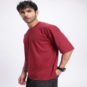 Camiseta de gran tamaño con mangas caídas y hombros descubiertos para hombre, camiseta 55% de algodón, 45% de poliéster, camiseta de lavado a máquina, ropa para hombre - Product Image 3