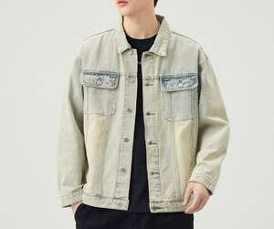 Chaquetas Vaqueras de Mezclilla para Hombre, Holgadas, Casuales, Lisas, 100% Algodón, de Alta Calidad, Chaqueta de Lona Encerada para Hombre - Product Image 3