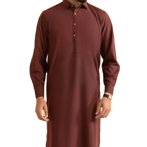 Diseños Inspirados en Kurta, Colores Personalizados, Blanco, Ropa Tradicional Masculina, Ropa de Fiesta, Salwar de Seda Georgette Bordado - Product Image 1