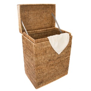 Panier à linge Artex Green Earth en rotin avec couvercle, fait main, écologique, moderne, rectangulaire, multi-usages, fabriqué à Hanoï, Vietnam - Product Image 2
