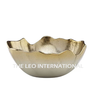 Base Plaqué Or Argent Couleur Forme Irrégulière Design Bol Décoratif En Aluminium Métal Luxueux Fait À La Main Bol - Product Image 6