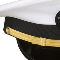 Insignia personalizada Navy Peak Caps Sombrero de calidad premium Hecho en fábrica Sombrero con visera Gorra ceremonial marinero con estilo ajustable