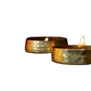 Laiton Antique martelé élégant petit bol pour bougie meilleure vente décoration de noël utiliser bougie navire - Product Image 1