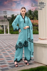 Fandy Silk Top Plazzo y Dupatta Colección Readymade Catálogo completo disponible a precio mayorista, dupatta con Simmer Chiffon. - Product Image 2