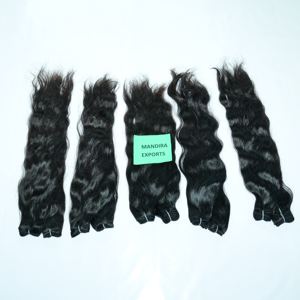 Vente en gros 100% Extensions de cheveux de temple vierges indiens bouclés noirs naturels non transformés Extensions de cheveux humains de style vague profonde lâche - Product Image 1