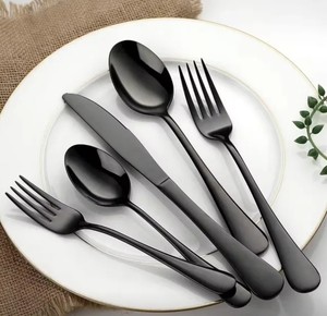Vente en gros et luxueux couverts en métal plaqué noir faits à la main pour l'hôtel Cafe & Bar Club revêtus de noir de haute qualité et de finition - Product Image 1