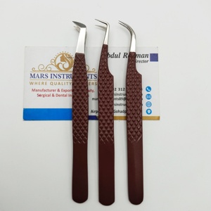 Venta al por mayor punta de fibra Volumen 45 pinzas de pestañas de 90 grados pinzas de alta calidad pinzas de extensión de pestañas de Metal - Product Image 3