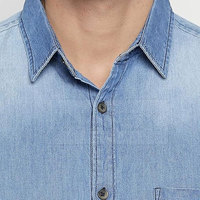 Camisa de Mezclilla Premium para Hombre, Estilo Casual, con Botones, Manga Larga, Anti-Pilling, Transpirable, con Logotipo Personalizado, Proveedor de Ropa al Por Mayor