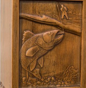 Wooden Cremation <b>Urn</b> for Human Ashes, Adult, Male/Female, <b>Large</b>, Design, 250 lbs Capacity - Product Image 5