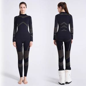 Ensemble de <span class=keywords><strong>ski</strong></span> thermique basique pour femmes, 2 pièces, combinaison respirante en tissu tricoté, coupe ajustée, vêtements de sport pour le <span class=keywords><strong>ski</strong></span> en plein air - Product Image 6