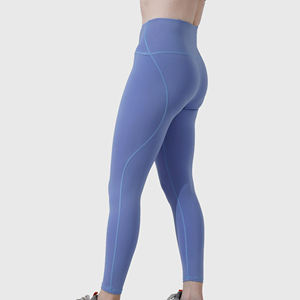 High Quality Lightweight Women's Mid Waist Yoga <b>Leggings</b> Breathable Eco-Friendly Elastic Waist Solid <b>Pattern</b> Full Length - Product Image 4