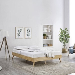 Nordic Modern Style Trundle Platform Bed With Storage 1.8 & 1.5 Meters Bedroom Furniture Simple Bed Frame Wooden Bed - Product Image 3