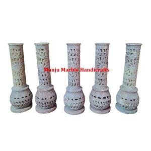 Producto curvado a mano de esteatita, el mejor producto colorido, quemador de incienso y soporte para palo con forma de torre para fines religiosos hindúes - Product Image 4