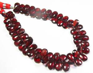 Cuentas facetadas de gemas de granate rojo africano, cuentas de pera de granate de Mozambique Natural de 9-12mm para joyería, hebra de 9" - Product Image 6