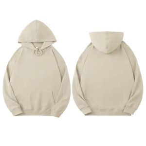 Sudadera con Capucha para Hombre, Gruesa, de Invierno, Básica, sin Forro, con Patrón Sólido, de Alta Calidad, 100% Algodón, Felpa, Talla Grande - Product Image 5