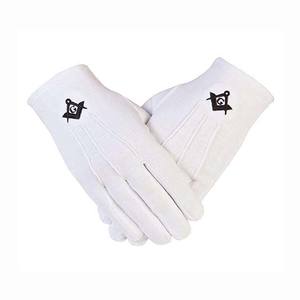 Gants maçonniques bon marché de conception professionnelle couleur blanche vente en gros gants maçonniques en pur coton - Product Image 2