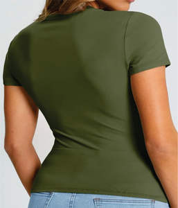 T-shirts pour hommes, col rond, manches régulières, coupe ample, 100% coton, extensible, côtelé, respirant, haut décontracté pour la salle de sport et l'entraînement - Product Image 4