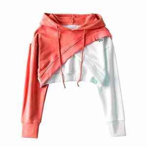 Sudadera con capucha corta de ajuste moderno para mujer, Jersey suave ligero de manga larga, ideal para salón, trabajo, escuela y vida urbana - Product Image 1