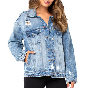 Vêtements décontractés de haute qualité, vestes en jean confortables pour femmes, nouveau modèle 2024, doublure en coton et lin respirant, manches longues, mode OEM - Product Image 6